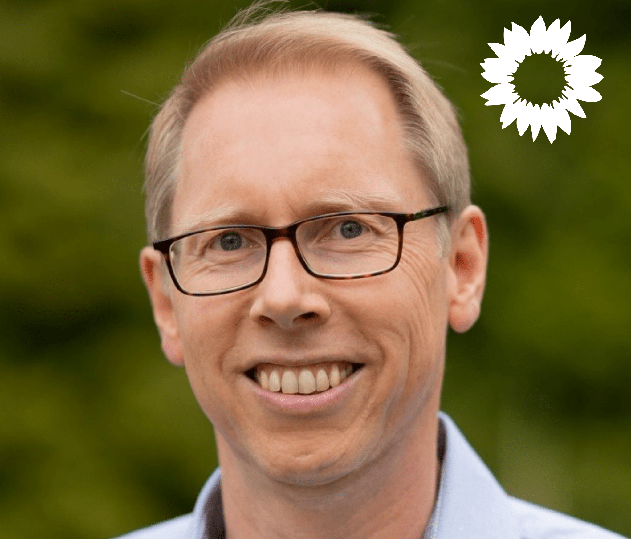 Marc Weber mit Grünen Sonnenblume