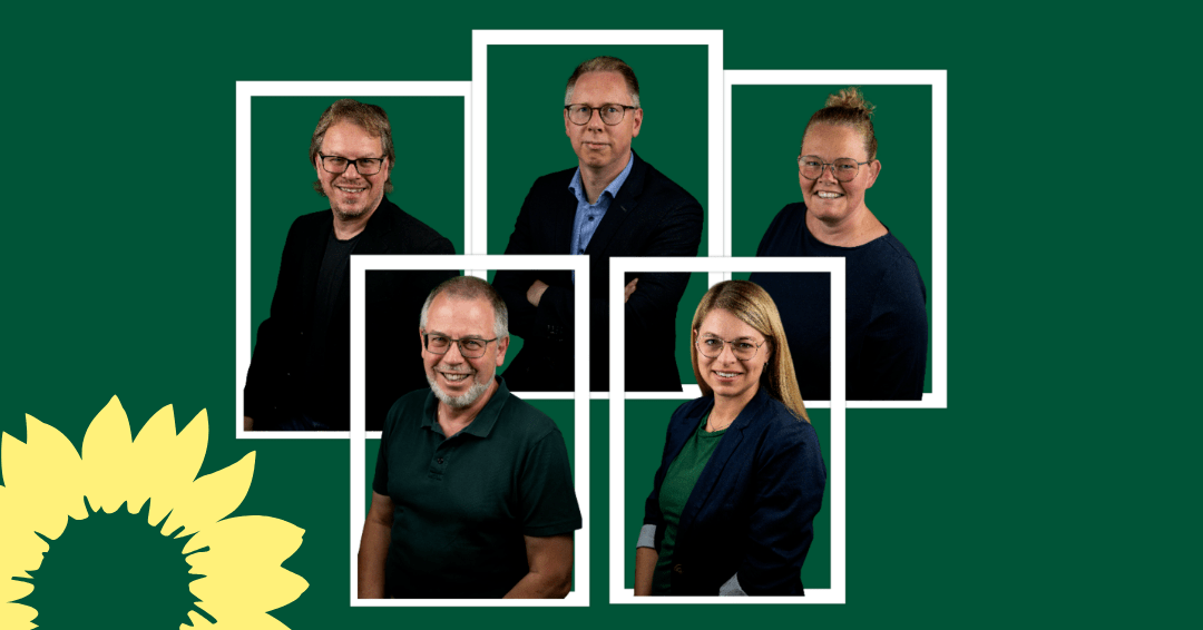 Portraits des neuen Fraktionsvorstands: Marc Weber, Tanja Brune, Tobias Glombek, Friederike Kallendorf-Franke, Jörg Böhm